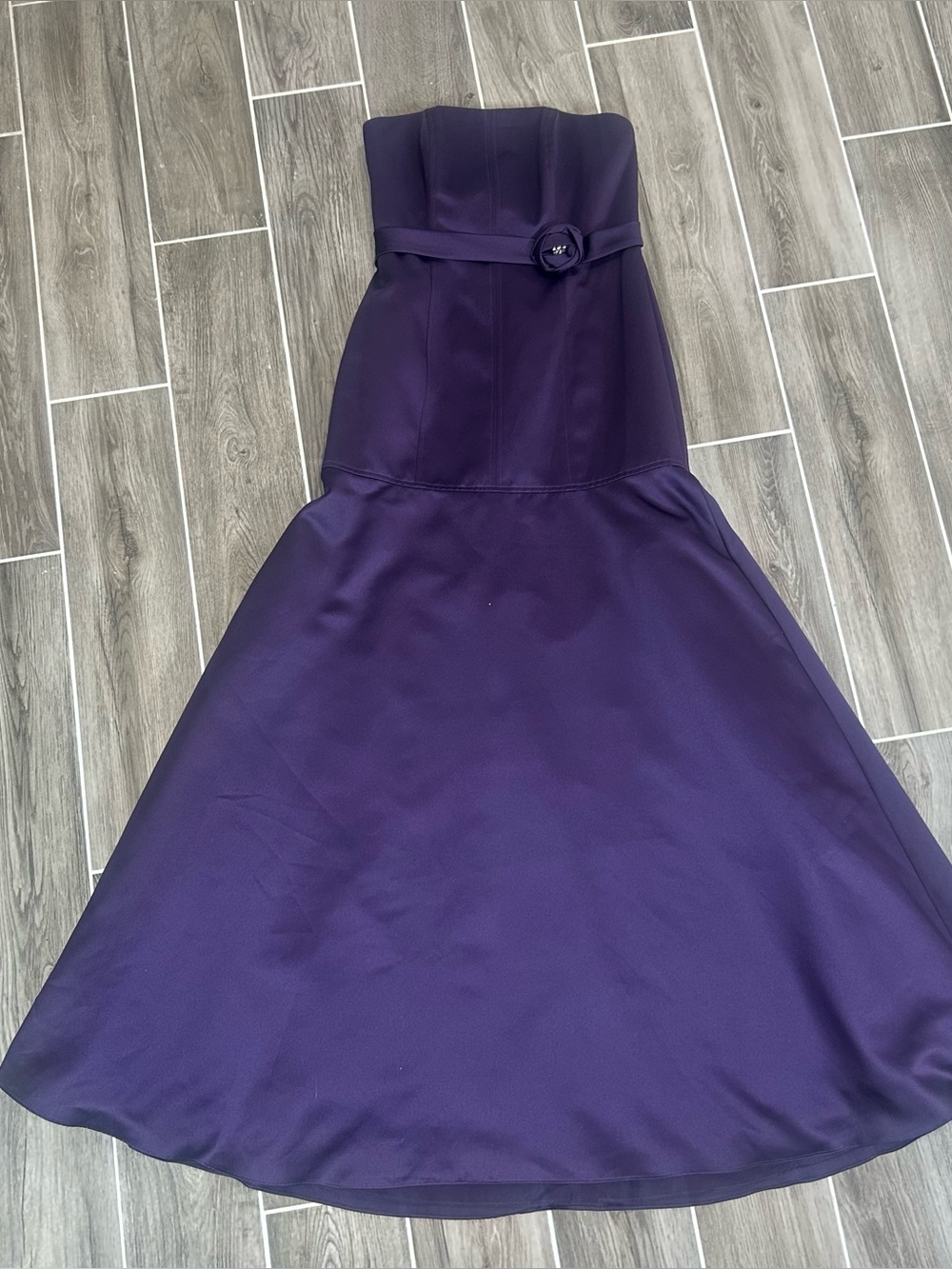 Alfred Angelo Strapless Gown Size 6 Eggplant Attachable Straps New W/tag Y2K